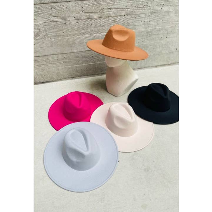 Love and Thyme – wholesale Fedora – Women’s – Best Seller! Vegan Felt wide Brim Panama hat in faux felt6