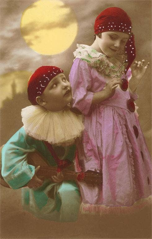 Found Image Press - Wholesale Sticker - Sticker LS-34 Child Pierrot and Pierrette0