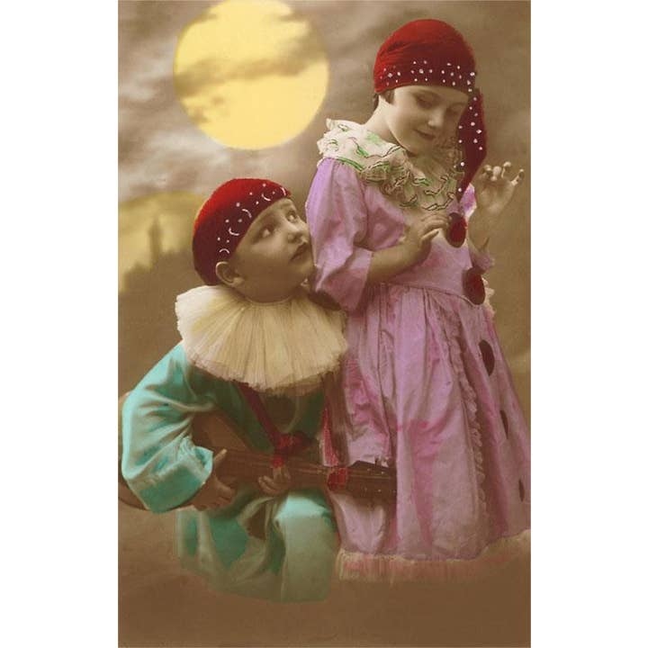 Found Image Press - Wholesale Stationery/Notecard Set - Greeting Card LS-34 Child Pierrot and Pierrette