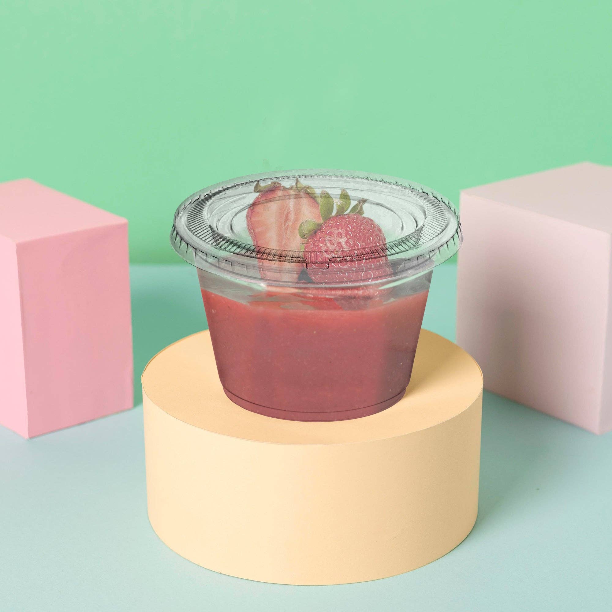 Smarty had a Party - Vendita all'ingrosso Tazze monouso - 125 set di coppette monouso in plastica trasparente da 2oz con coperchi5