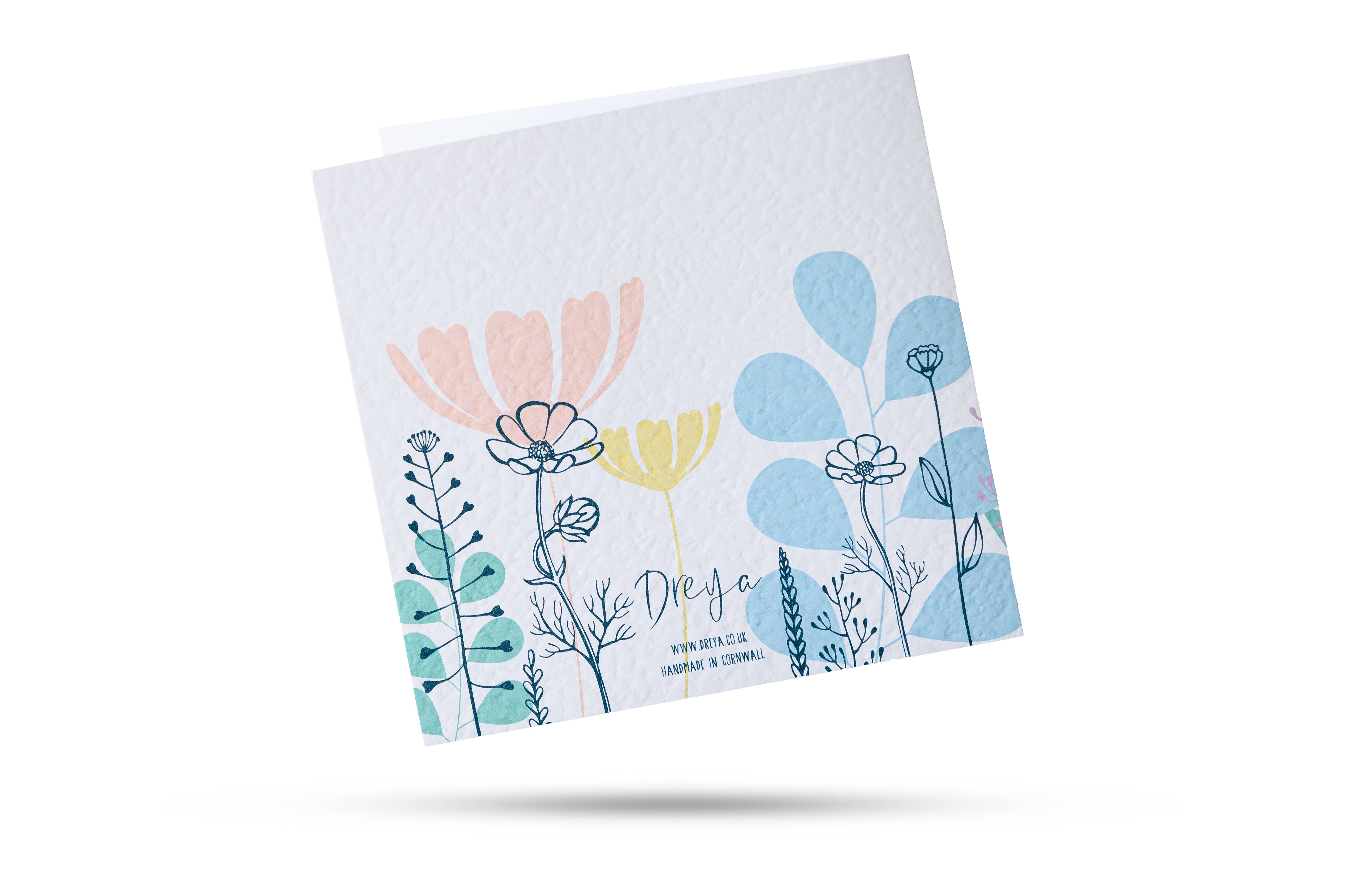 Dreya Glass – Engroshandel Hverdagshilsen kort – Flower MAGNET smeltet glaskort1