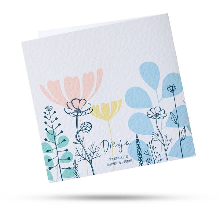 Dreya Glass – Engroshandel Hverdagshilsen kort – Flower MAGNET smeltet glaskort1