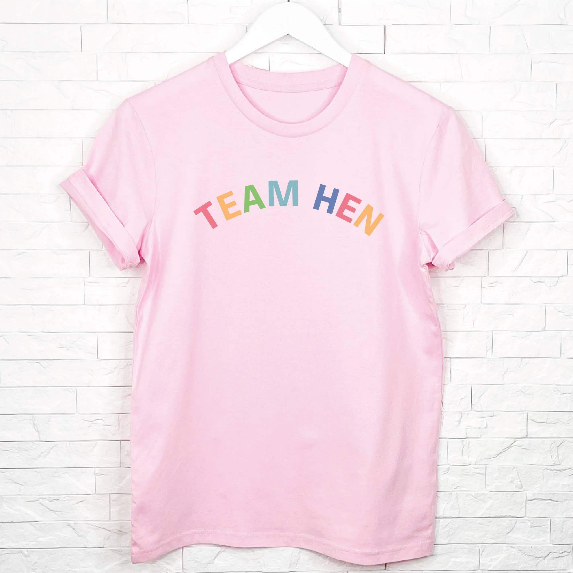 Lovetree Design - Wholesale Screen printed t-shirt – Women′s - Team Hen Rainbow Organic T Shirt0