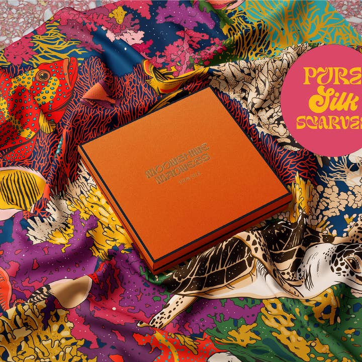 Schal aus 100% Seidentwill (Riffmuster) für den Großhandel von Moonshine Madness