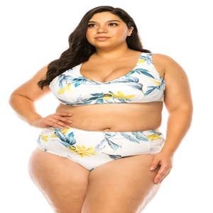 Wholesale Striped Bodycon Stretch Plus Size Bikini For Women Plus
