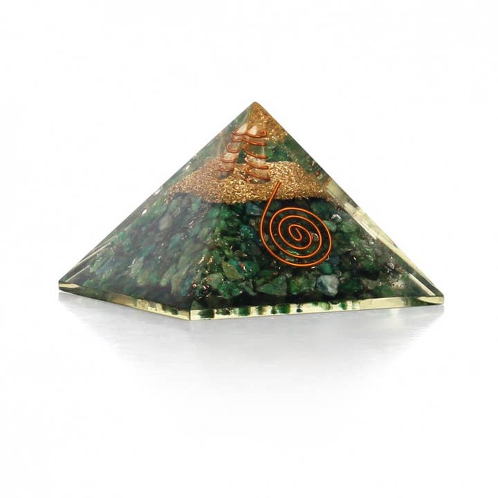 UniArt - Wholesale Spiritual Stone/Crystal - Orgonite Pyramid with Natural Stones and Copper Spiral