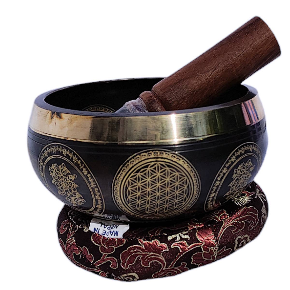 Dorjebajra Tibet Shop - Wholesale Meditation Supplies - Flower of life singing bowl 4.5" SBR-60151