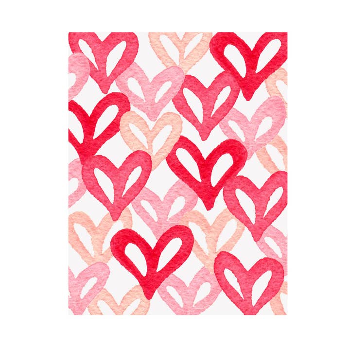 Graffiti Hearts Carte de vœux Saint-Valentin pour la vente par Brake Ink Stationery