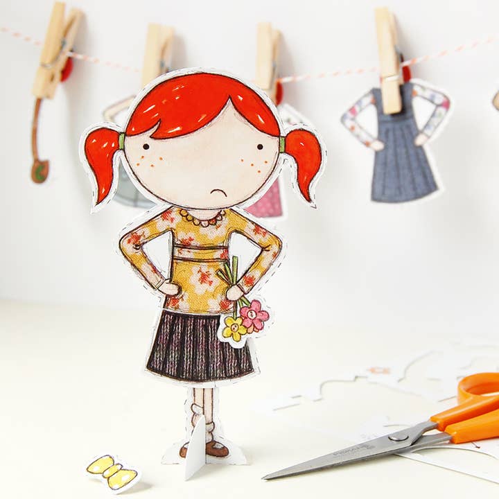 Clara and Macy - Wholesale DIY Craft Kit - Kids - Clara Paper Doll Signature Outfits Card3