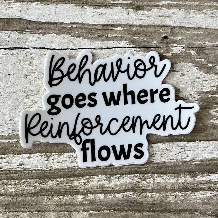 BEHAVIOR GOES WHERE REINFORCEMENT FLOWS STICKER | ANALYST for wholesale by Shanel's Creations LLC
