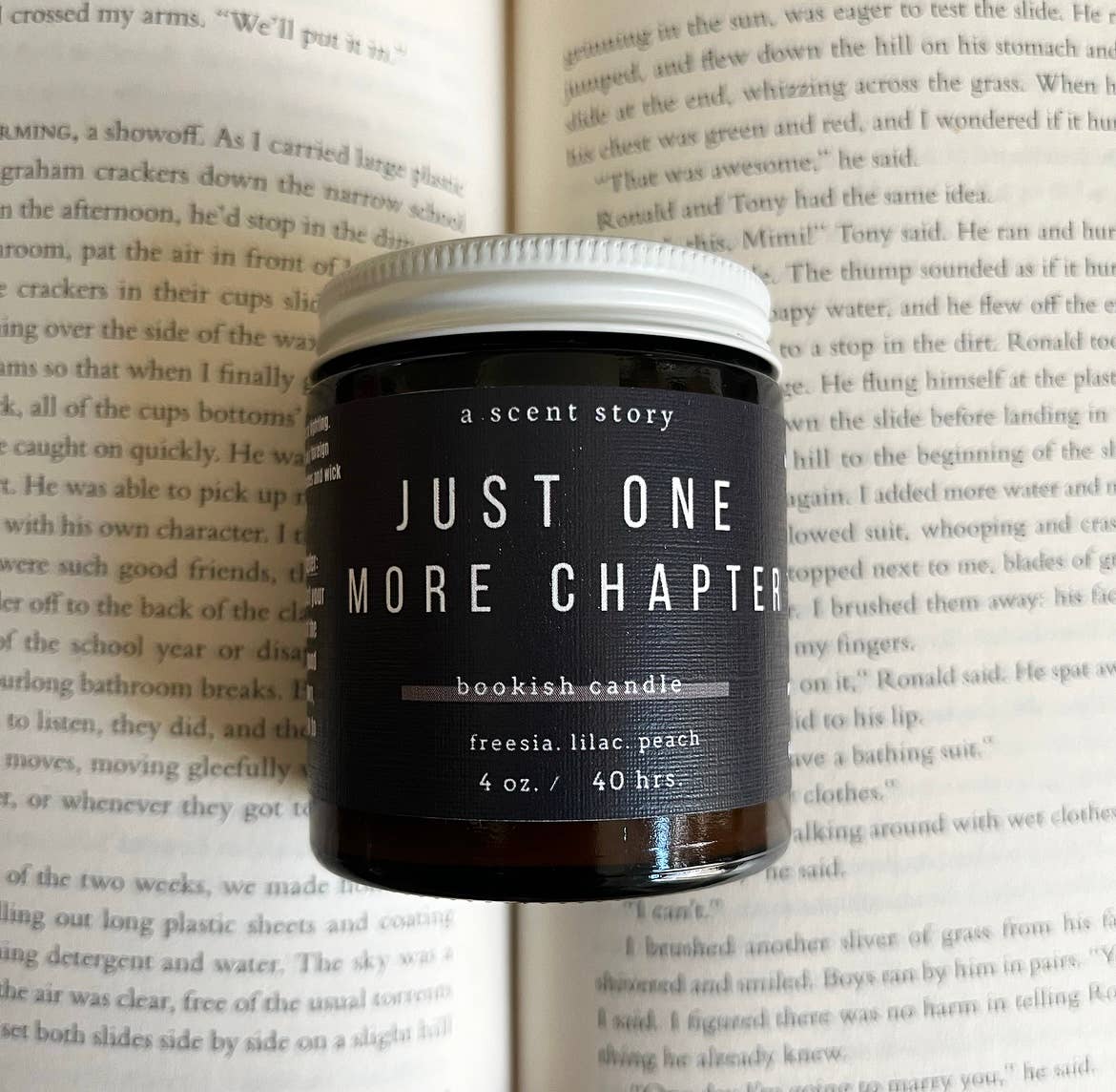 A Scent Story Candle Co - Wholesale Jar/Filled Candle - Just One More Chapter - Bookish Candle | Book Themed Candle