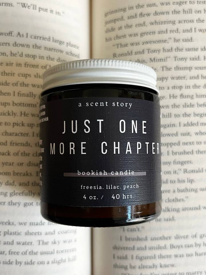 Just One More Chapter - Bookish Candle | Book Themed Candle and other Purchase Wholesale just one more chapter. Free Returns & Net 60 Terms on Faire trending on Faire.