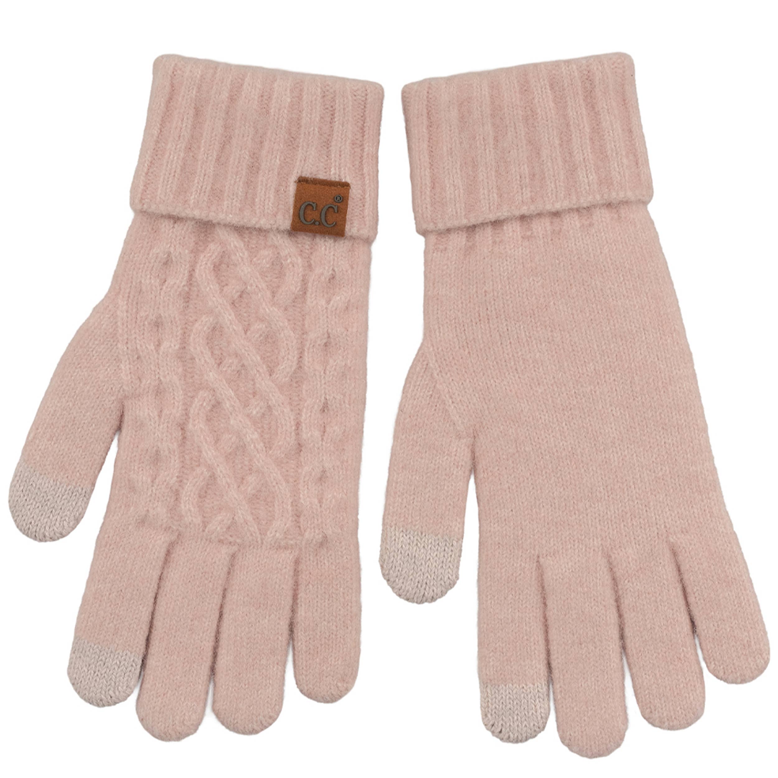Hana - Venta al por mayor Guantes - Mujer - Guantes de invierno con puño de punto trenzado sólido C.C3