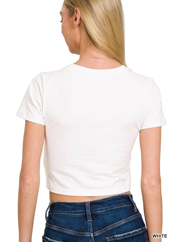 Vanilla Monkey - Wholesale Knit Top - Women's - Cotton Short Sleeve Round Neck Cropped Top