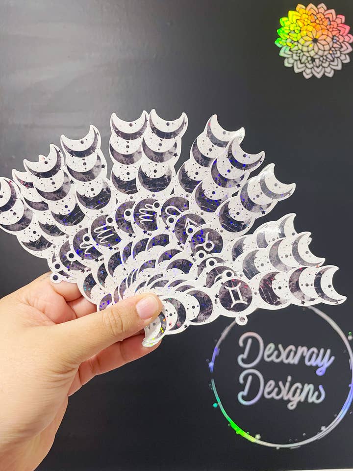 Heksede Zodiac Klistermærker – Vandtætte Måne Horoskop Dekaler for engroshandel hos Desaray Designs