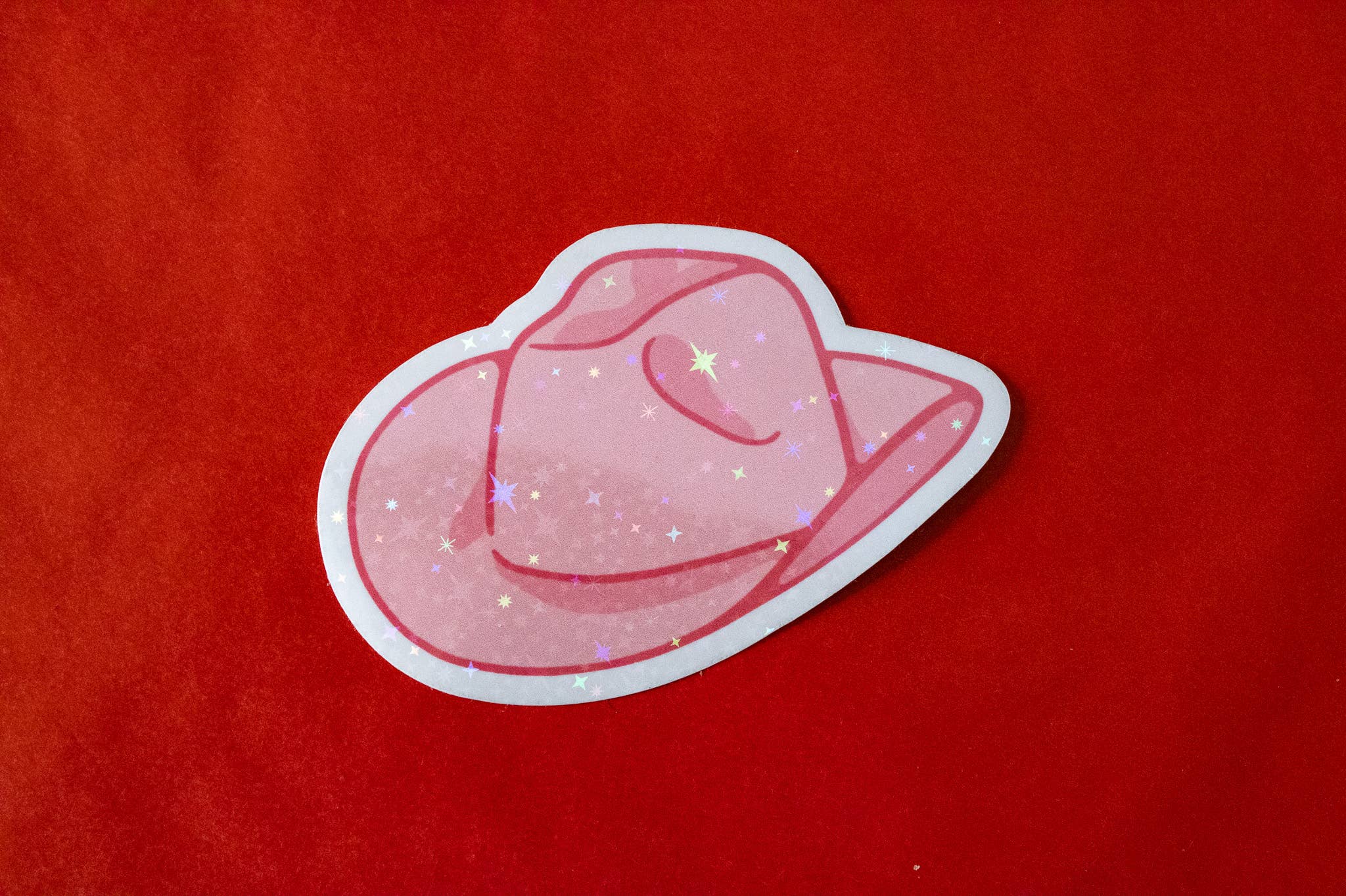 Doctor Scribble - Wholesale Sticker - Roze Cowgirl Hoed Glanzende Vinylsticker4
