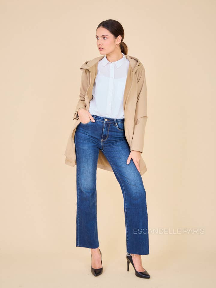 Mellemlang fleeceparka for engroshandel hos Escandelle Paris