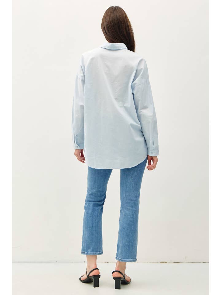 Be Cool - Wholesale Button Down Shirt - Women's - OVERSIZED BASIC COTTON SHIRT