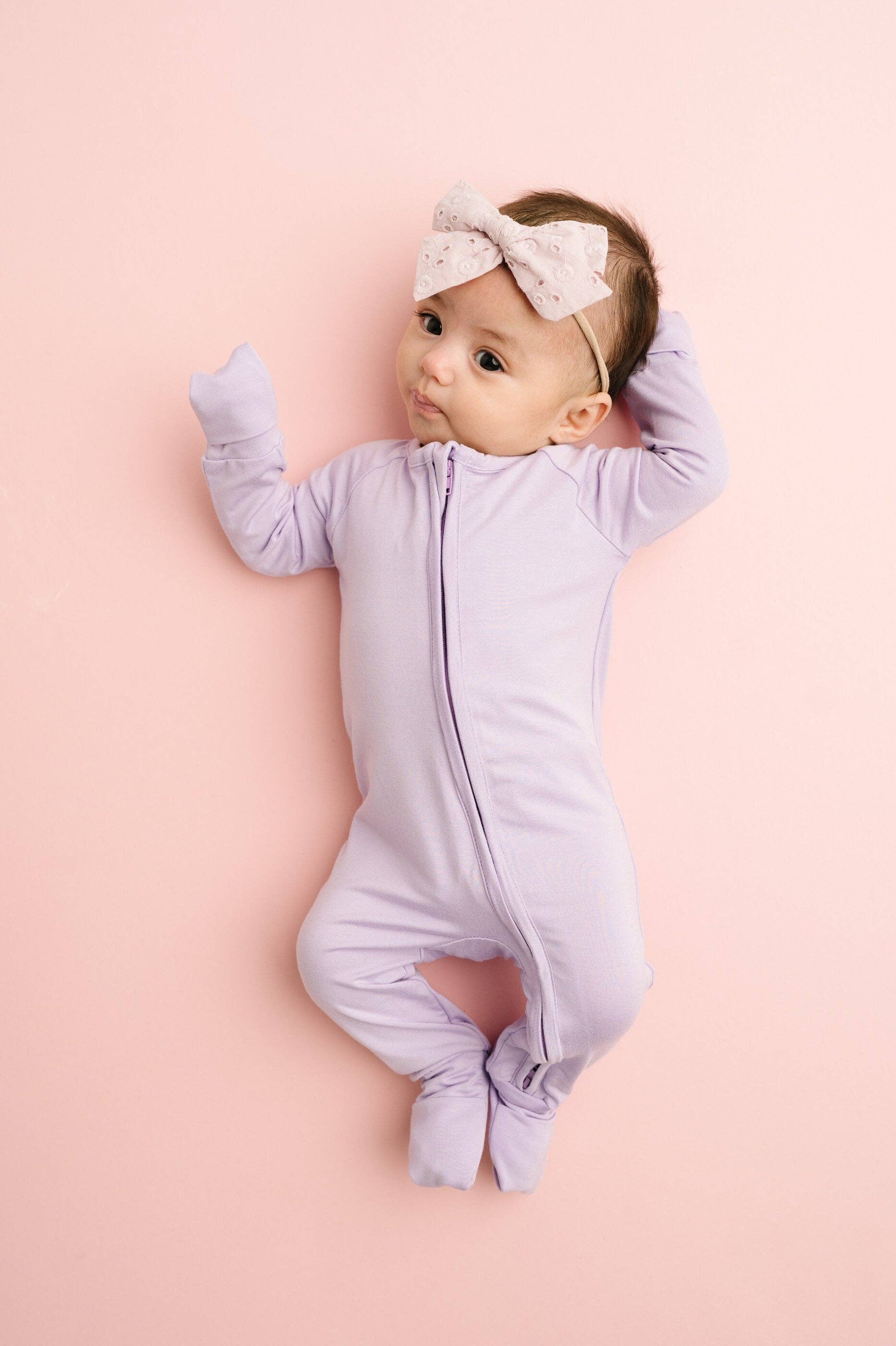 Little One Shop - Wholesale Sleepsuit - Baby - Lilac Bamboo Sleeper0