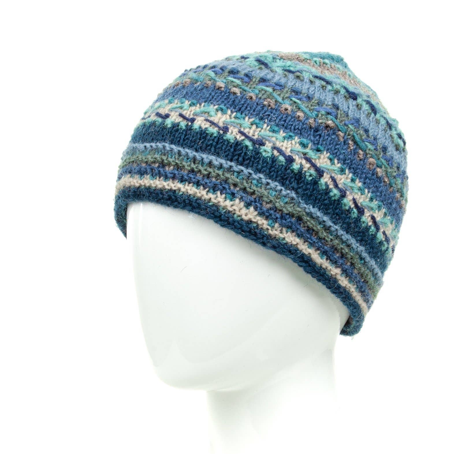 Lost Horizons Canada - Wholesale Beanie - Women's - Navika Wool Beanie Hat with Embroidered Stripes2