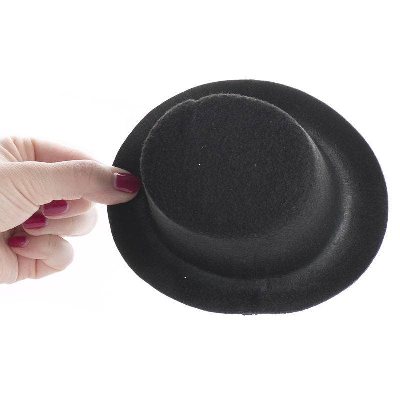 Factory Direct Craft - Wholesale Doll Clothing - Kids - Black Flocked Top Hat - Select Size 3