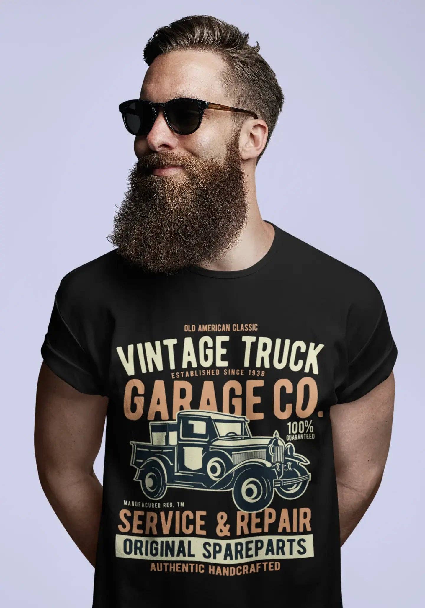 Noir T-shirt graphique homme ULTRABASIC vintage camion depuis 1938 – Garage CO – Pour amateurs de voitures en vente sur Faire2