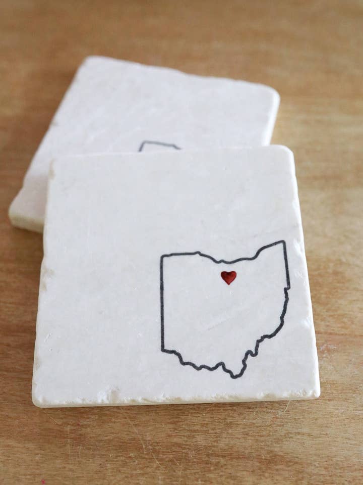 Ohio Marble Coaster for wholesale by Lace, Grace & Peonies Marble Coasters