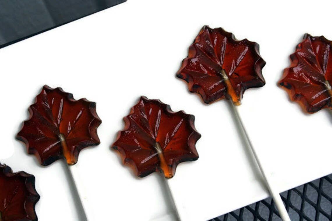Homespun Parties - Wholesale Lollipop - Fall Leaf Lollipops in Various Colors3