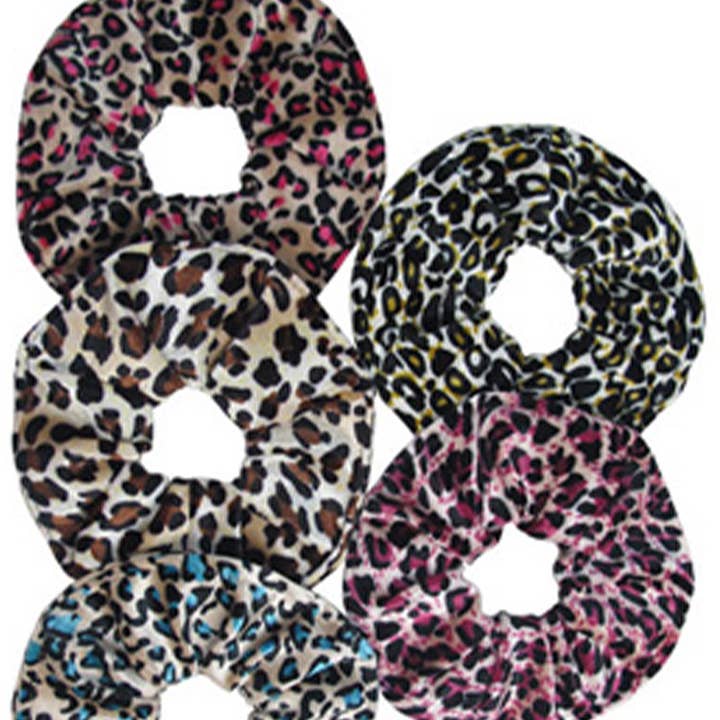 Cap Zone - Wholesale Scrunchie - Women's - Leopard Print VSCO Girl Hair Tie Scrunchies0