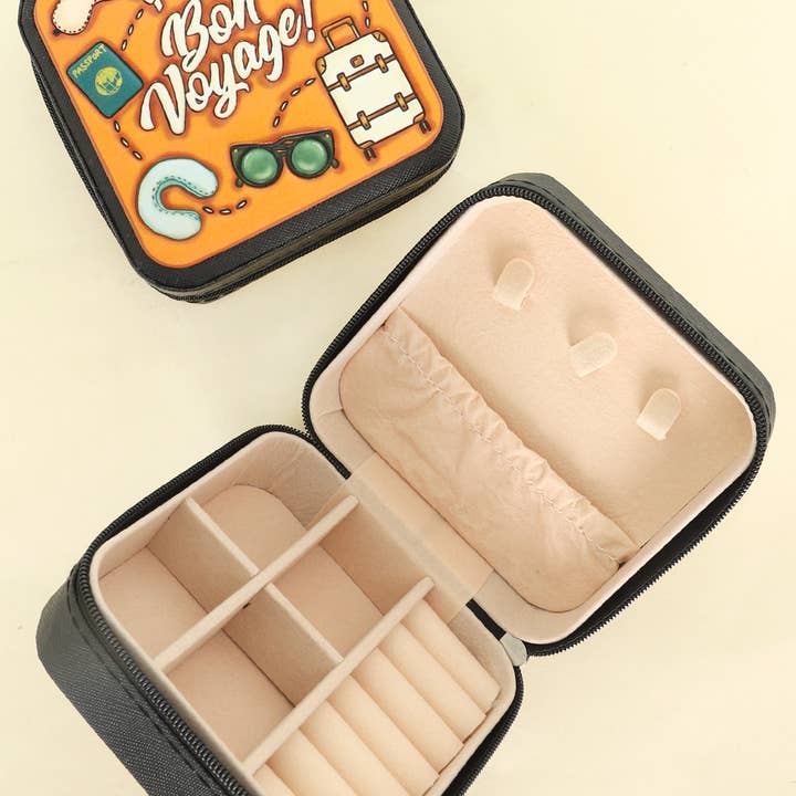 Fashion Bon Voyage Tooled Leather Jewelry Box for wholesale by SP Sophia Collection