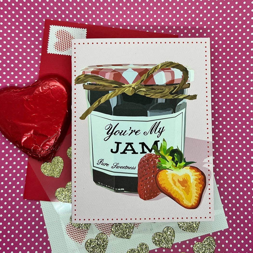 The Red Barn Press - Wholesale Valentine's Day Card - Valentine Card | Modern You're My Jam with Strawberries5