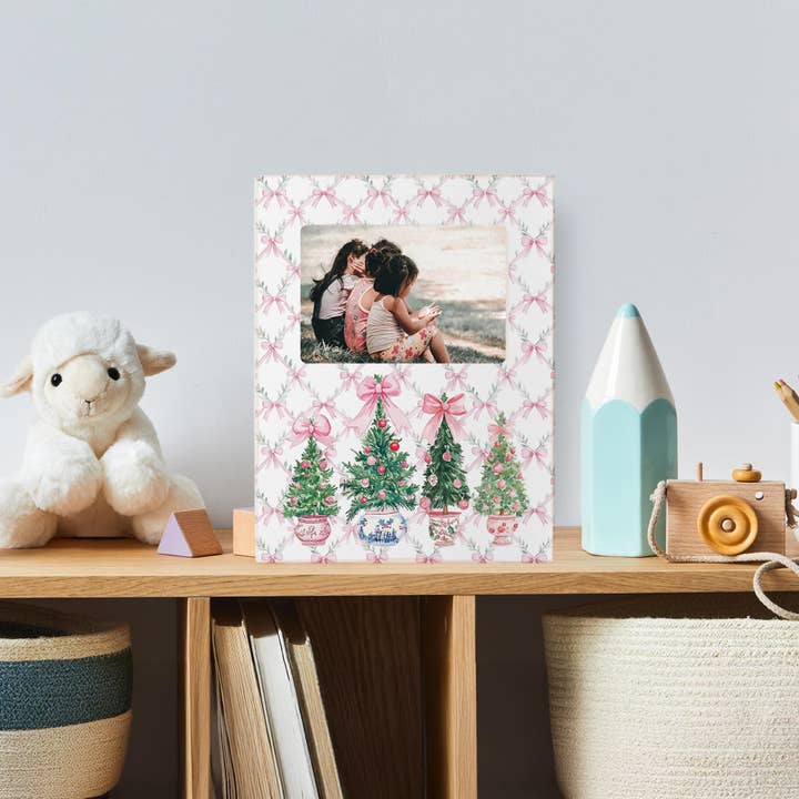 White Lily Frame Vertical-Blush & Baubles - Millennial Christmas for wholesale on Faire4