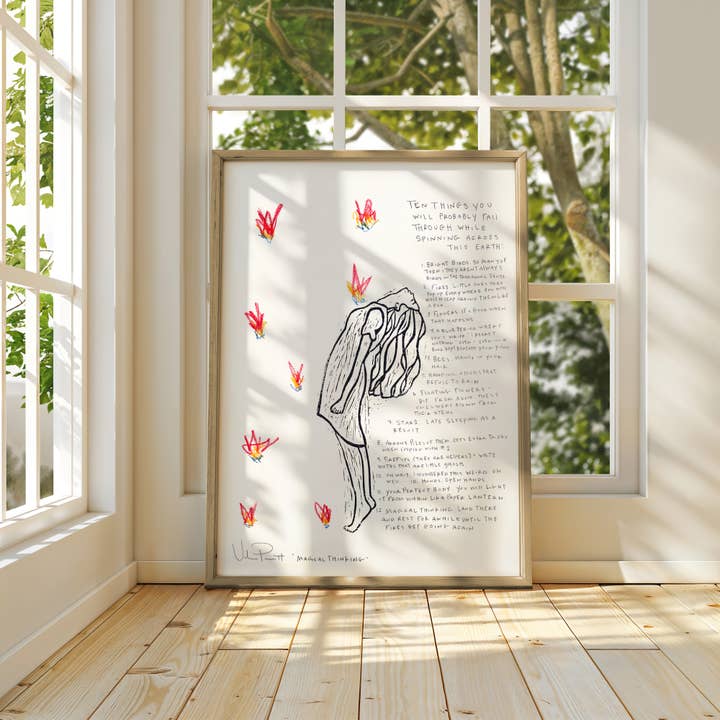 Valerie Perreault Studio - Vendita all'ingrosso Stampa artistica - "Pensiero Magico" - Stampa d'Arte in Xilografia