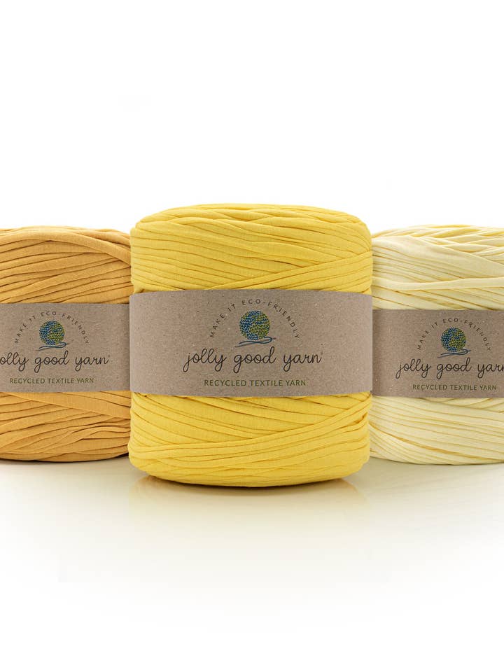 Trio of Yellow T-Shirt Yarn for wholesale by Jolly Good Yarn