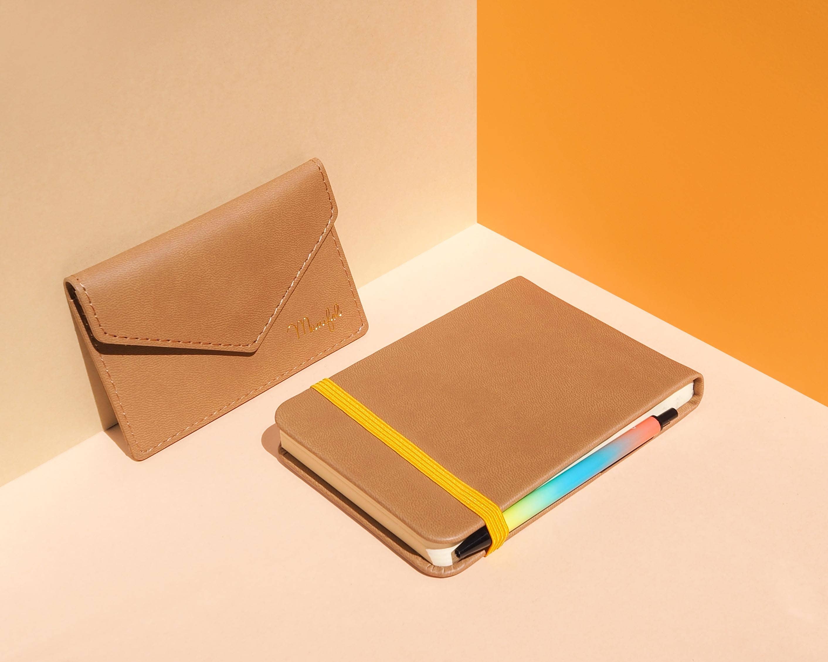 MANIFOL - Wholesale Notebook - A6 VERTICAL LEATHERETTE NOTEBOOK WITH PEN2