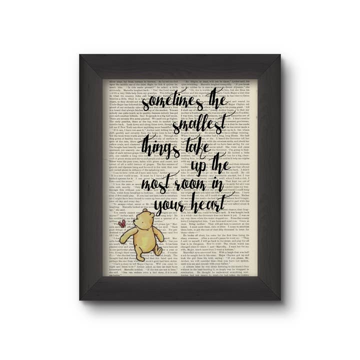 Cecelia Rose Book Page Art - Wholesale Art Print - Winnie The Pooh - 'Sometimes The Smallest Things' Print