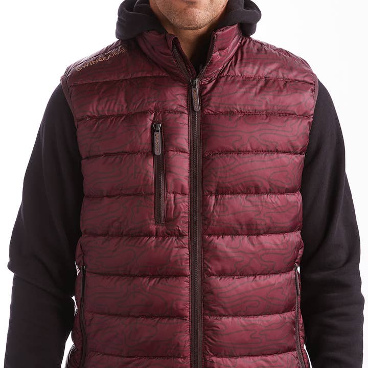 Rhythmic Lines Packable Puffer Vest for wholesale by SwingJuice