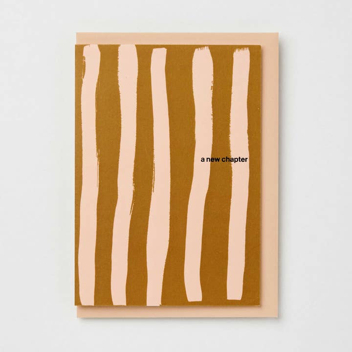 Brush stripe 'a new chapter' leaving/divorce/new job card for wholesale by Kinshipped