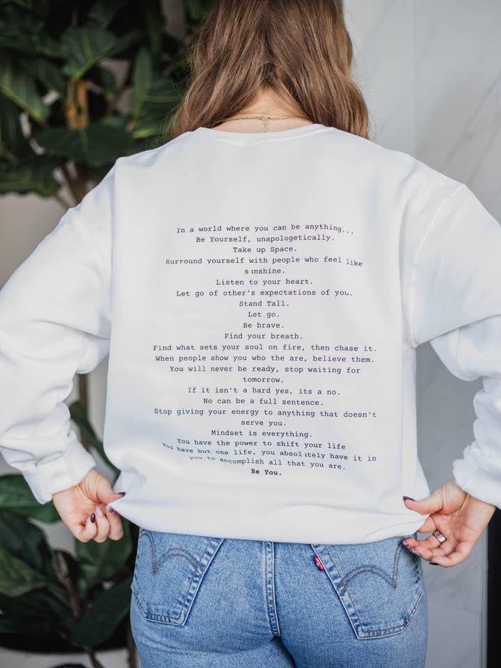 In a World where you can be anything Crewneck for wholesale by Perfectly Imperfect Designs