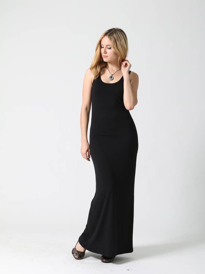 ...SI-4095 Basic tank maxi dress for wholesale by 42POPS