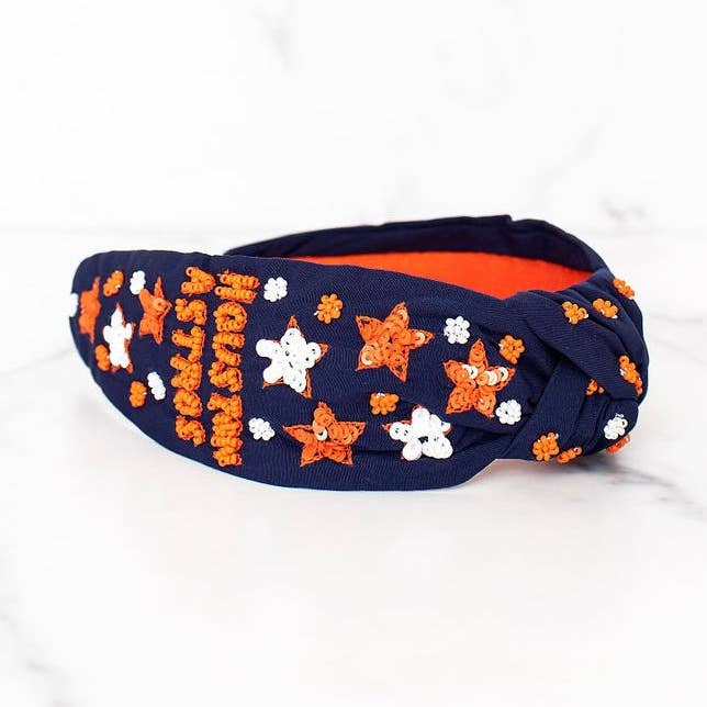 Space City Beaded Headband for wholesale by Golden Thread