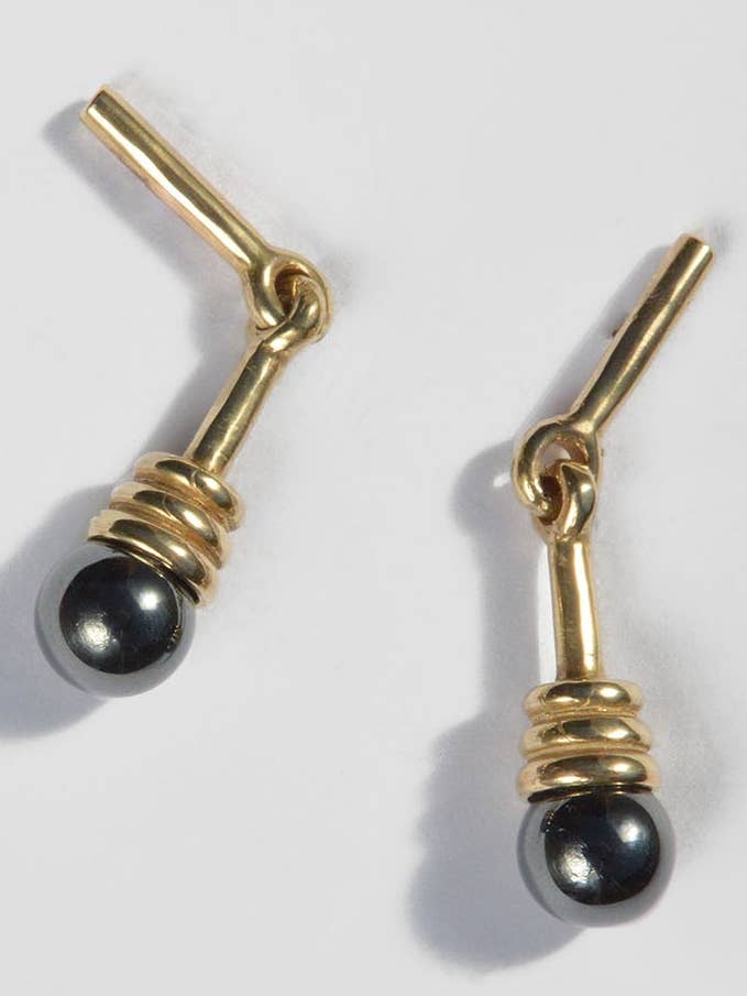 Alma Earrings in Hematite for wholesale by Tiro Tiro Jewelry