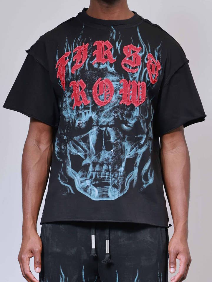 WAKE UP AND BE FIERCE FLAME APPLIQUE TEE for wholesale by First Row