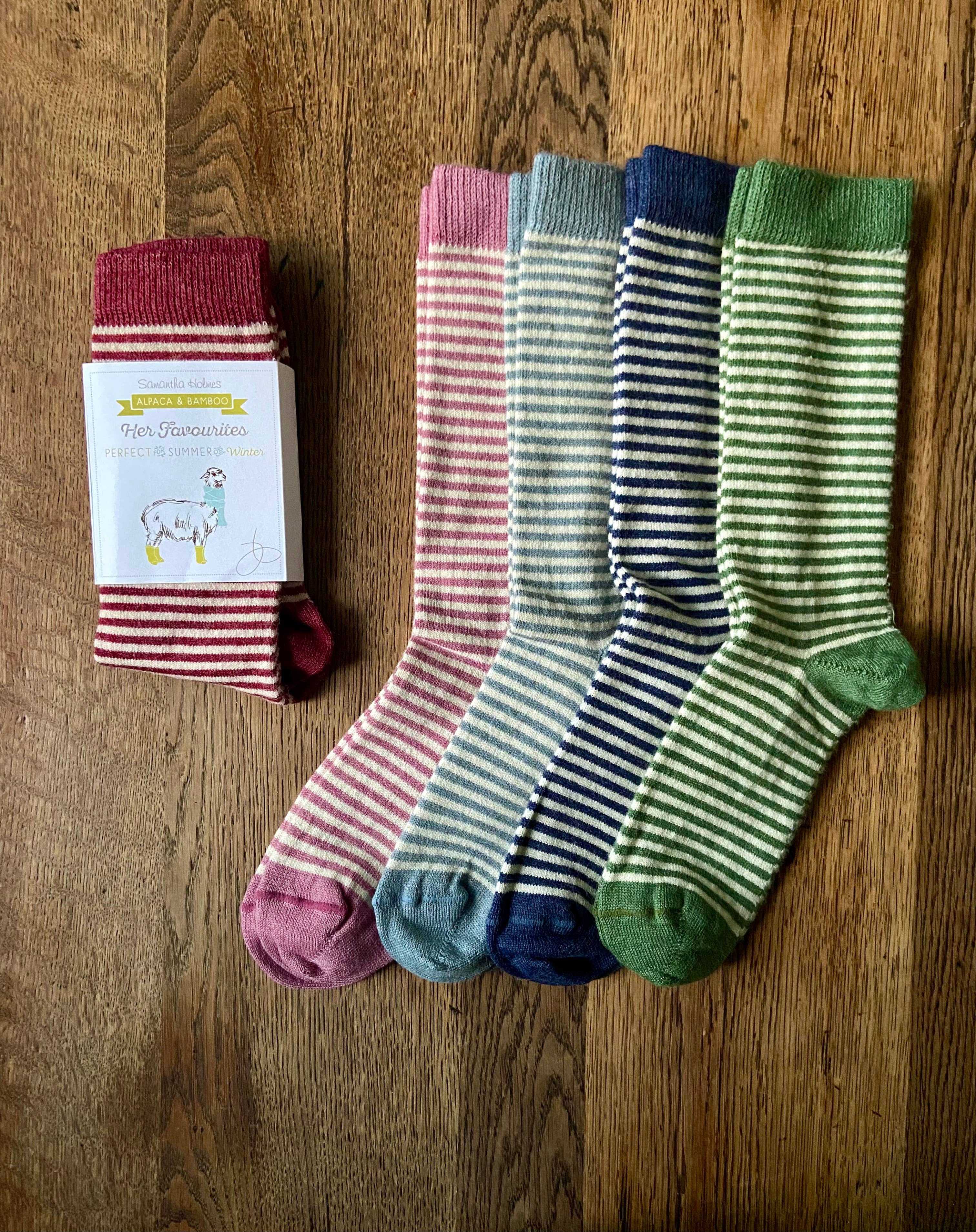 Samantha Holmes Alpaca Clothing and Gifts - Wholesale Socks - Women's - Alpaca Stripey Socks10