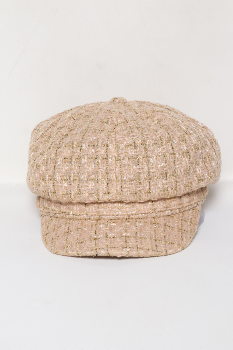 David And Young - Wholesale Newsboy/Schoolboy Hat - Women's - Glittery Tweed Over Sized Cabbie Fall Winter Hats1