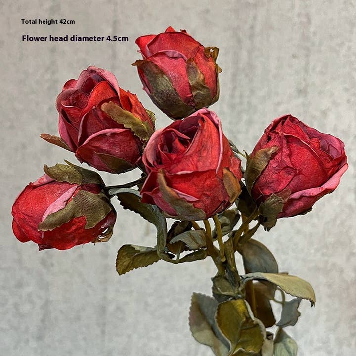 ACCITY - Wholesale Artificial Flowers - High-End Burnt Edge Rose Bouquet for Table Decor_CWMM65885