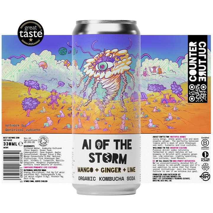 Counter Culture - Mango + Ginger + Lime Organic Kombucha Soda 330ml for wholesale by Counter Culture Drinks