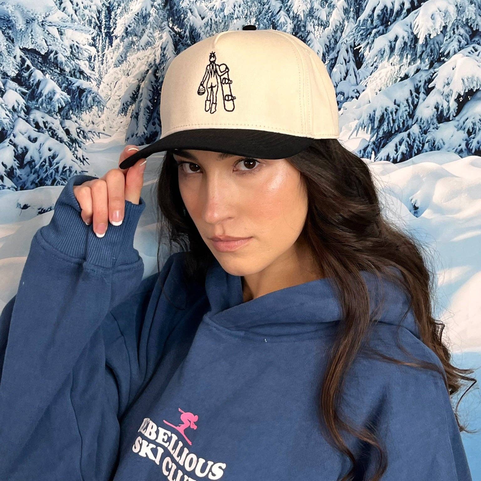 Raw & Rebellious - Wholesale Trucker Hat - Women's - Nude Snowboard Girl - Vintage Trucker Hat1