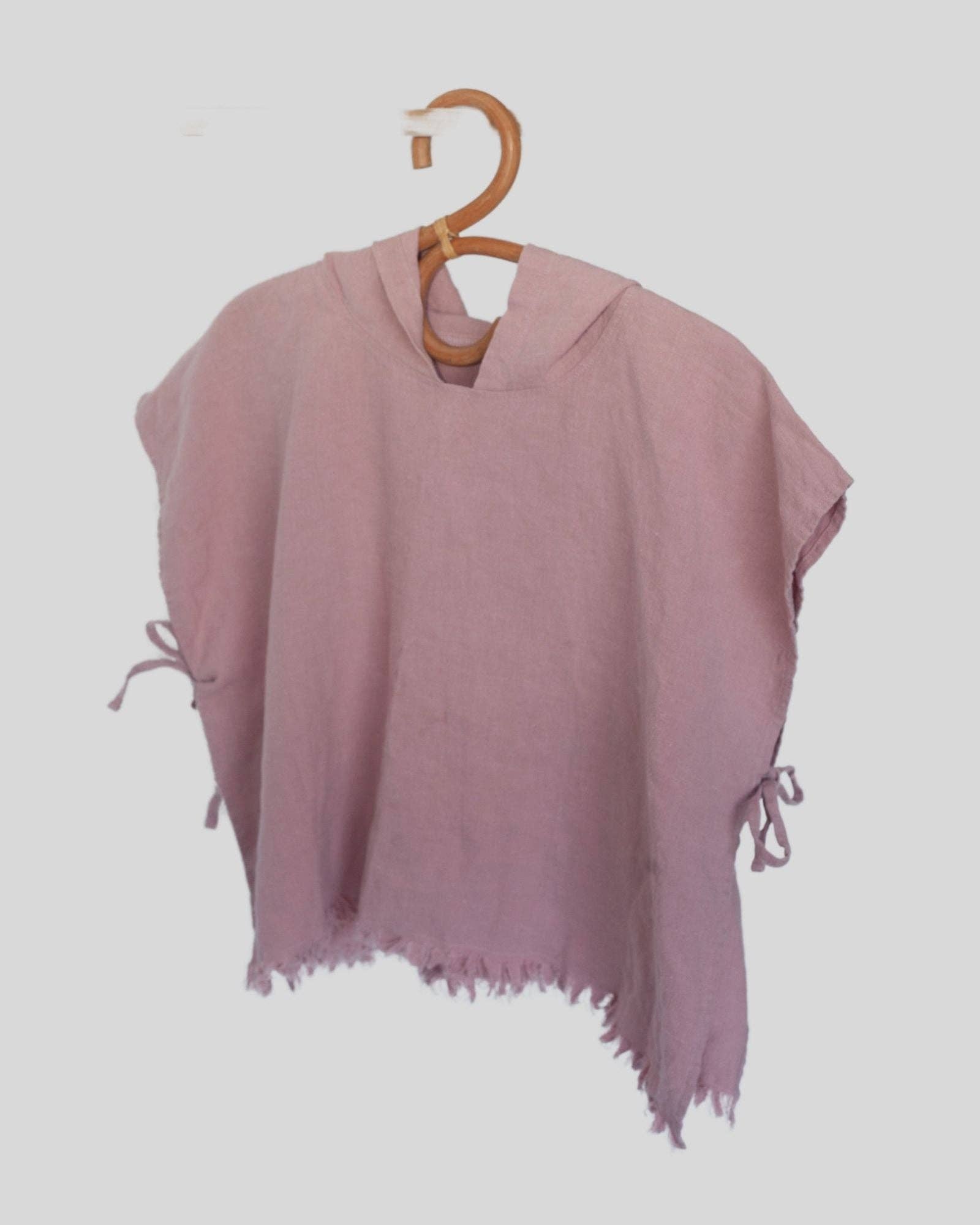 Anchor & Arrow - Wholesale Poncho Towel - Kids & Baby - Linen Hooded Poncho Towel - Blush4