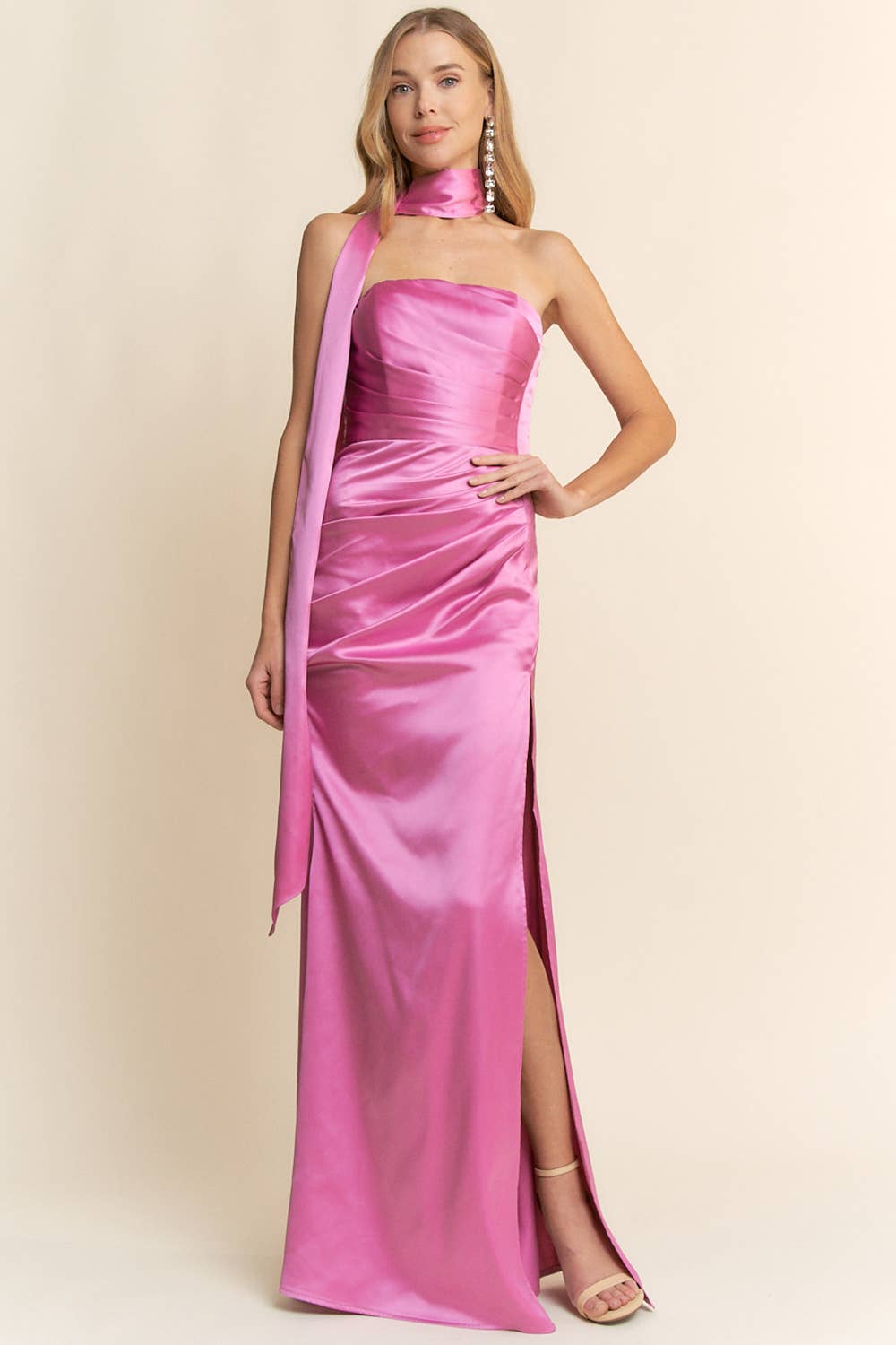 Maniju - Vendita all'ingrosso Vestito - Donna - ABITO A SIRENA SENZA SPALLINE CON SCOLLO DRITTO5